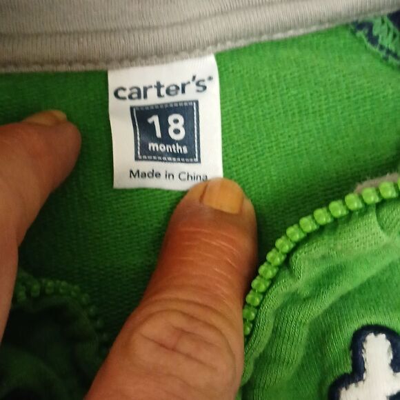 Carter's Boys Long Sleeved Zip Up Jacket.  Size 12M All Star - Picture 2 of 7